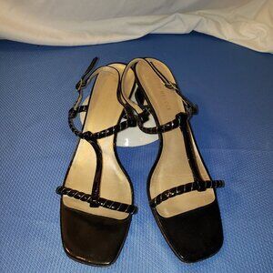 Sesto Meucci Women's Black Patent Leather Sandals - Size 8.5 N
